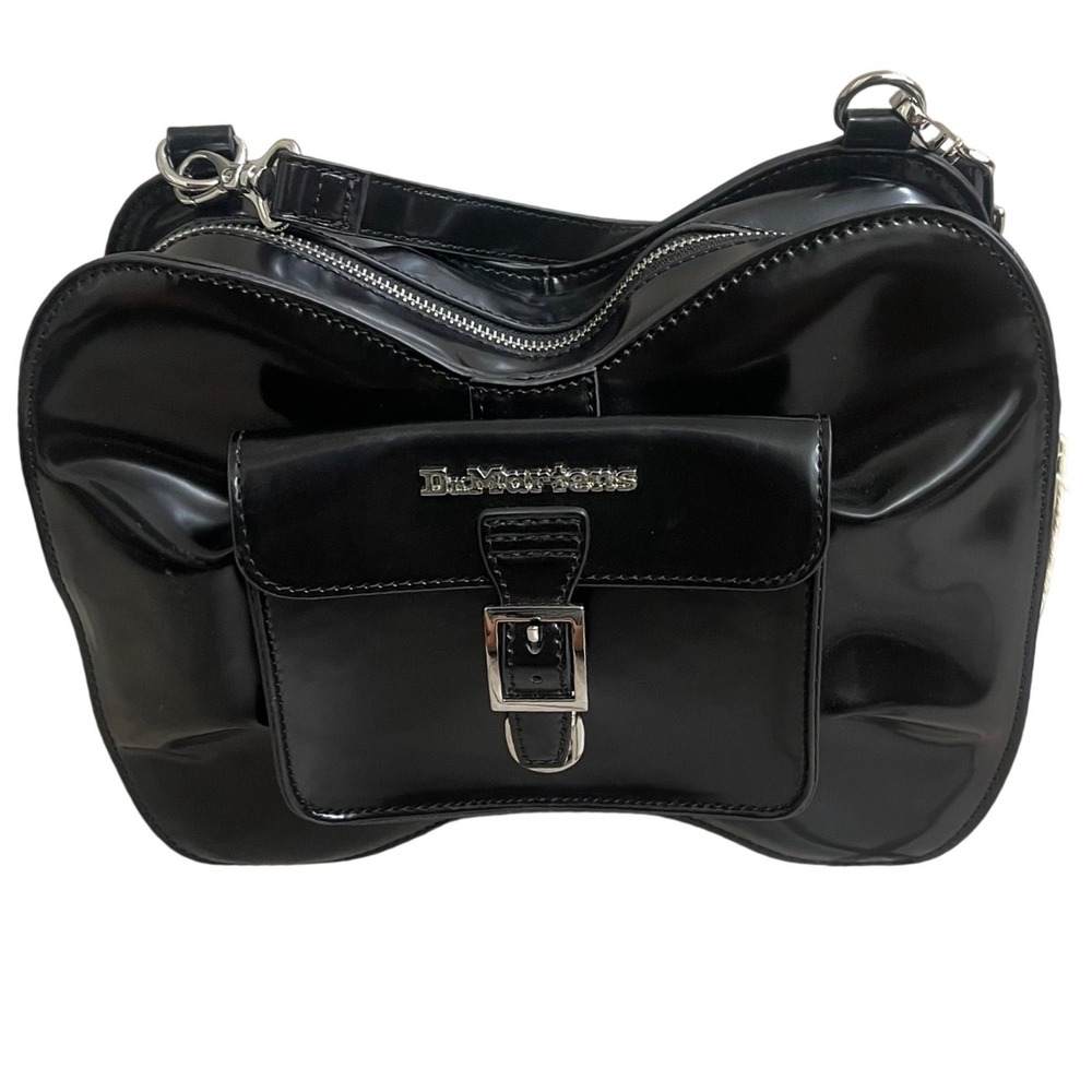 Dr Martens NWT Black Vegan Leather medium
Backpack Shoulder Bag Bow 
Crossbody